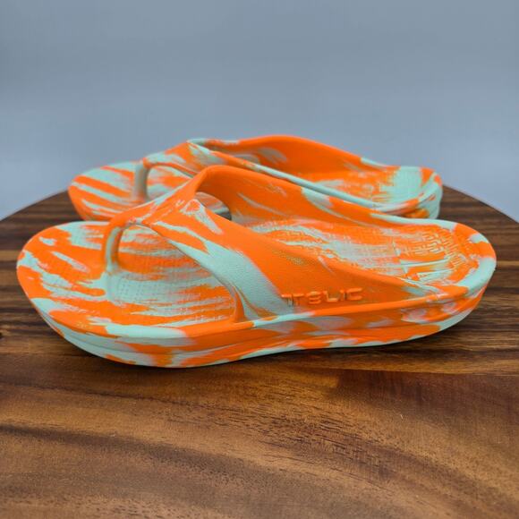 Telic Sandals Women's 6 2XS Orange Slip On Comfort Recovery USA Thong Flip Flops - Picture 3 of 6